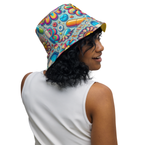 Double Droppin Daisies Reversible rave bucket hat
