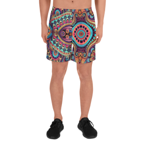 Psychedelic Trippy Mens Long Festival Shorts